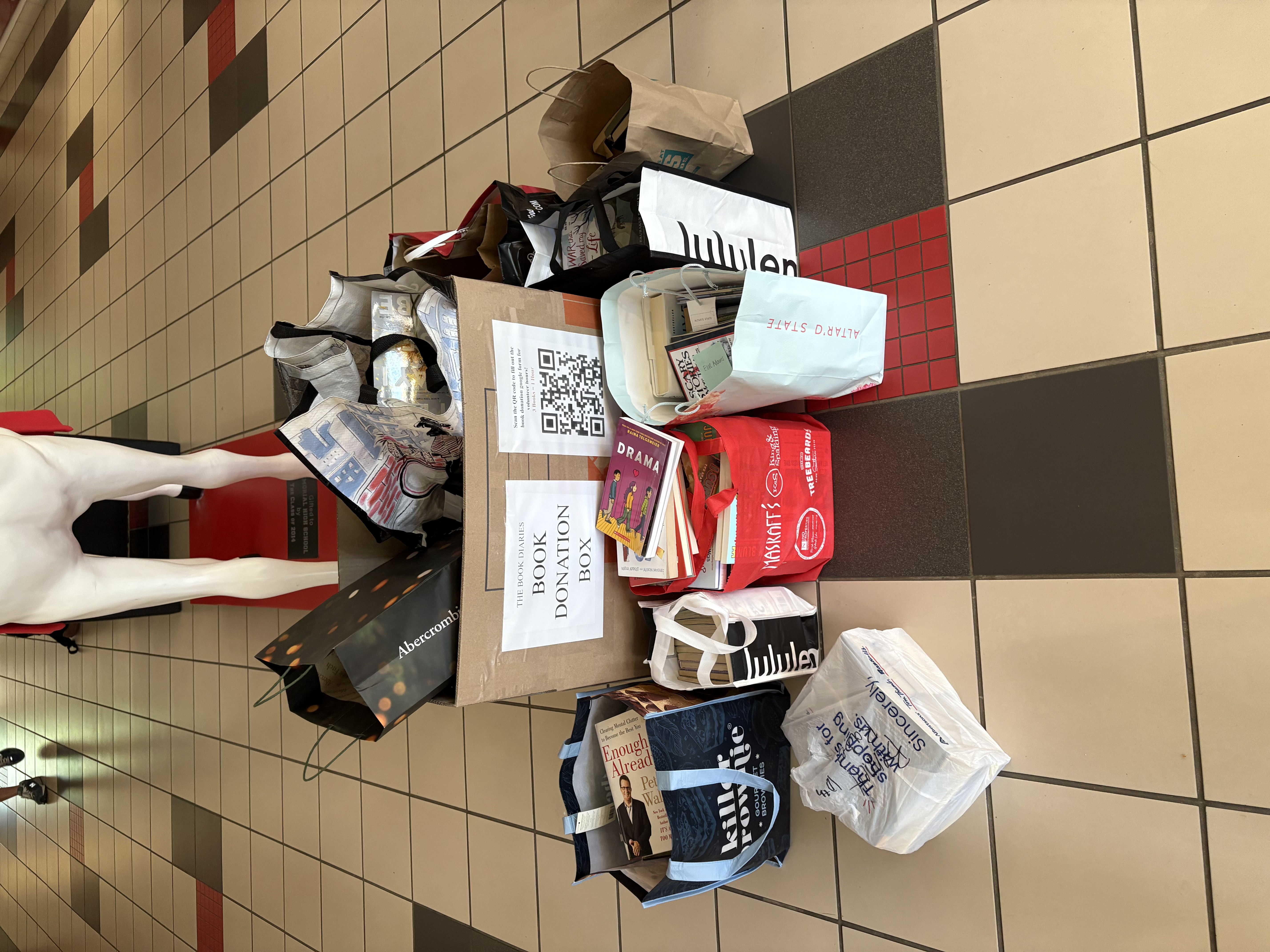 2025 Book Drive Collected Books at Memorial