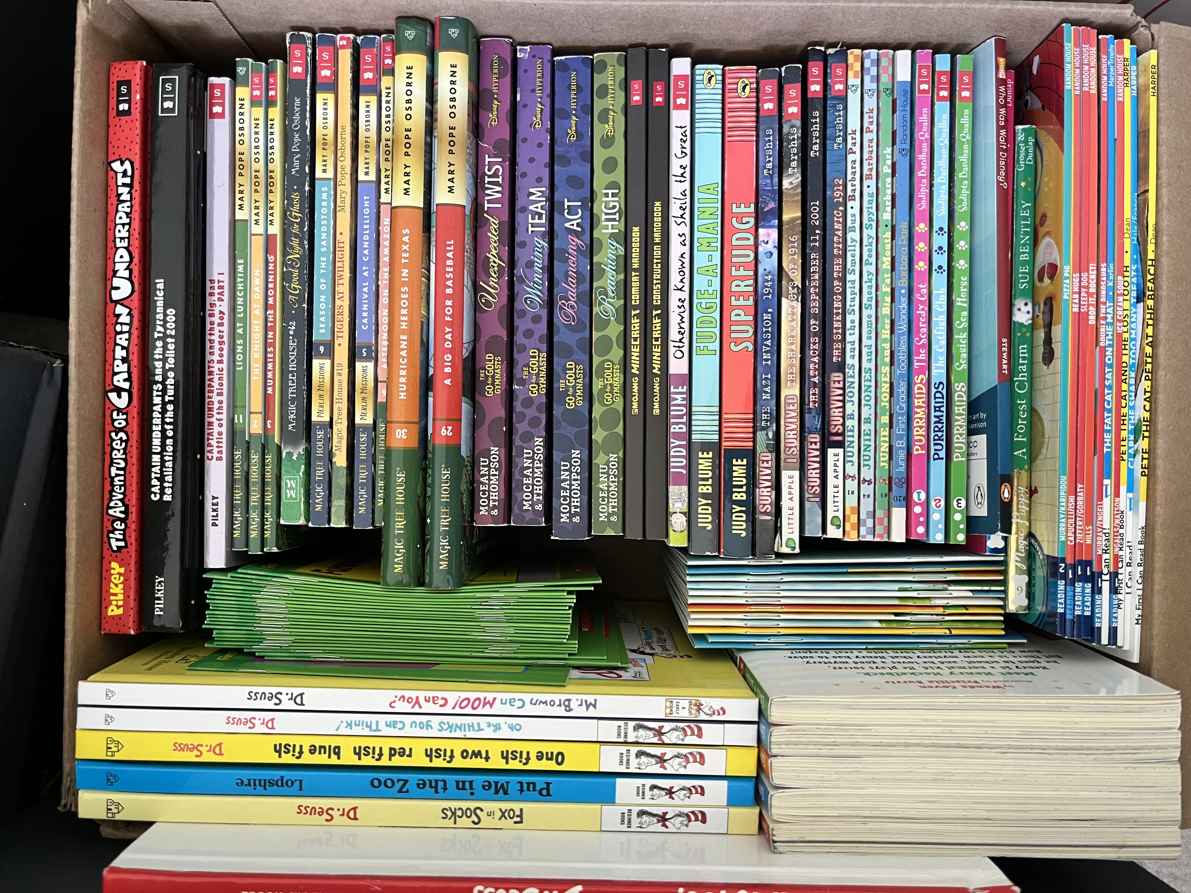 2025 Book Drive Collected Books in boxes