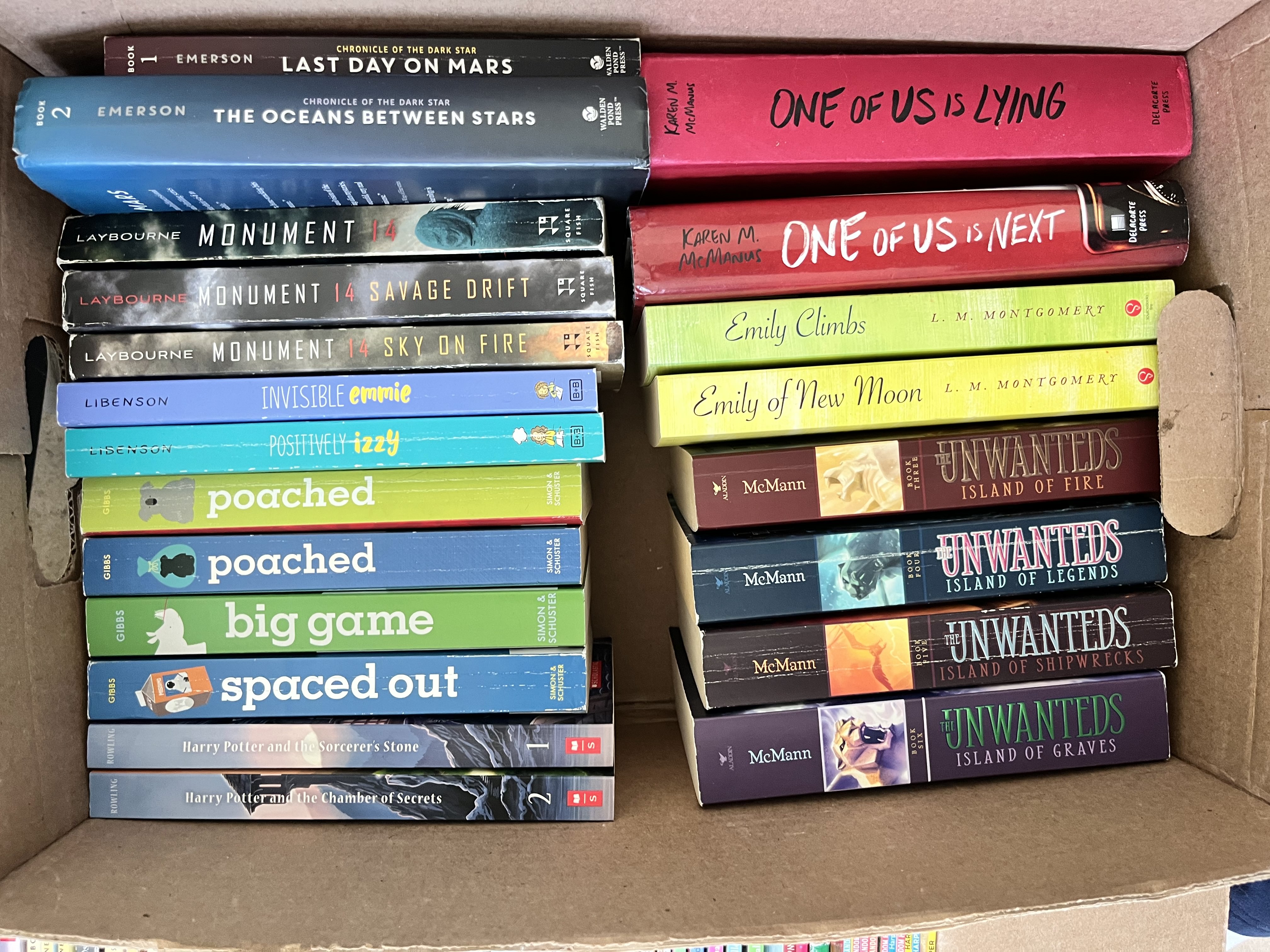 2025 Book Drive Collected Books in boxes