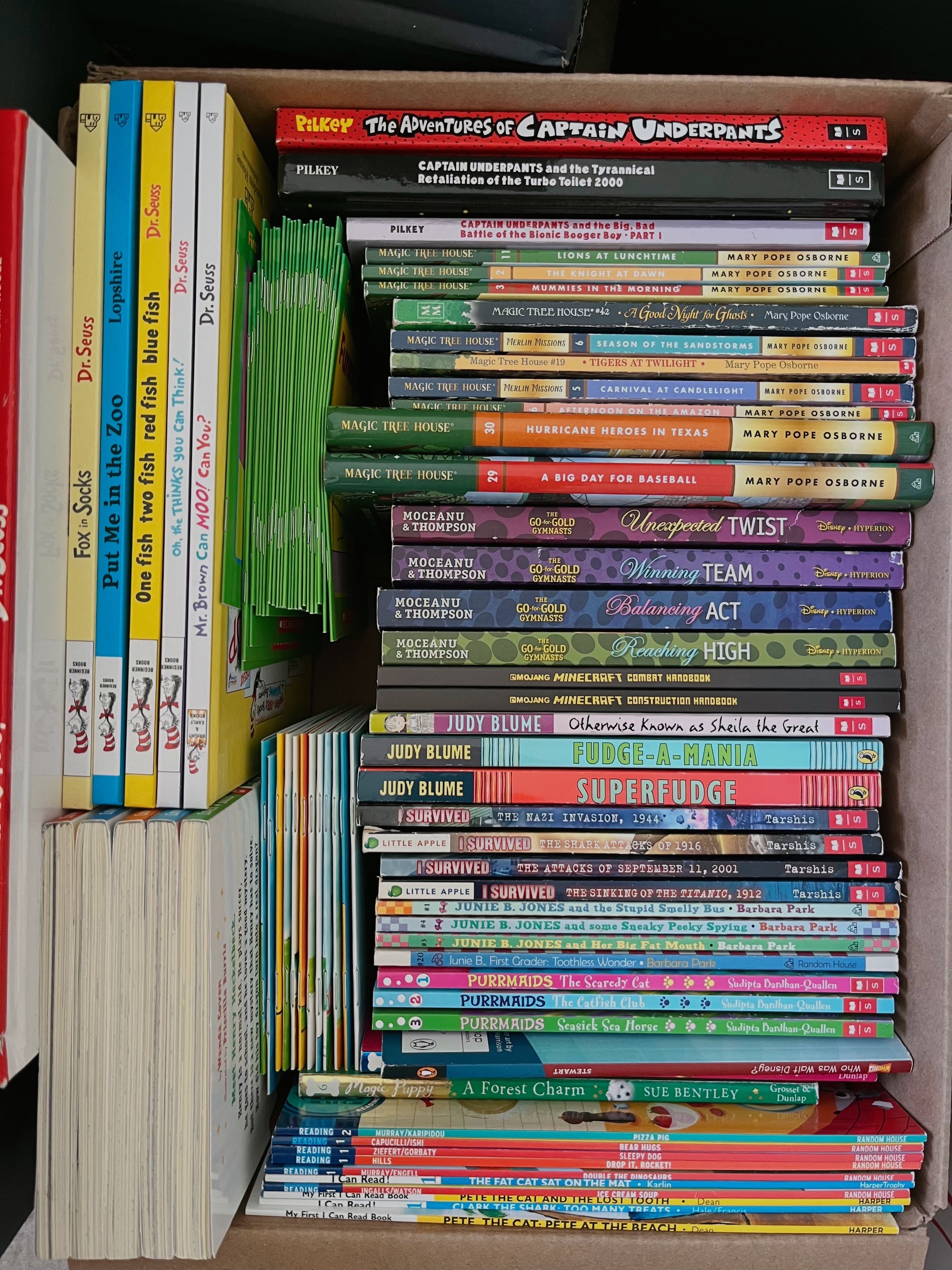 2025 Book Drive Collected Books in boxes